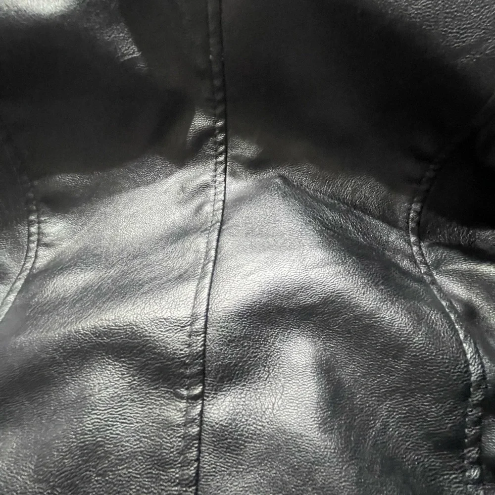 Love Tree Faux Leather Biker Moto Jacket Black, Size Women small - Picture 12 of 16